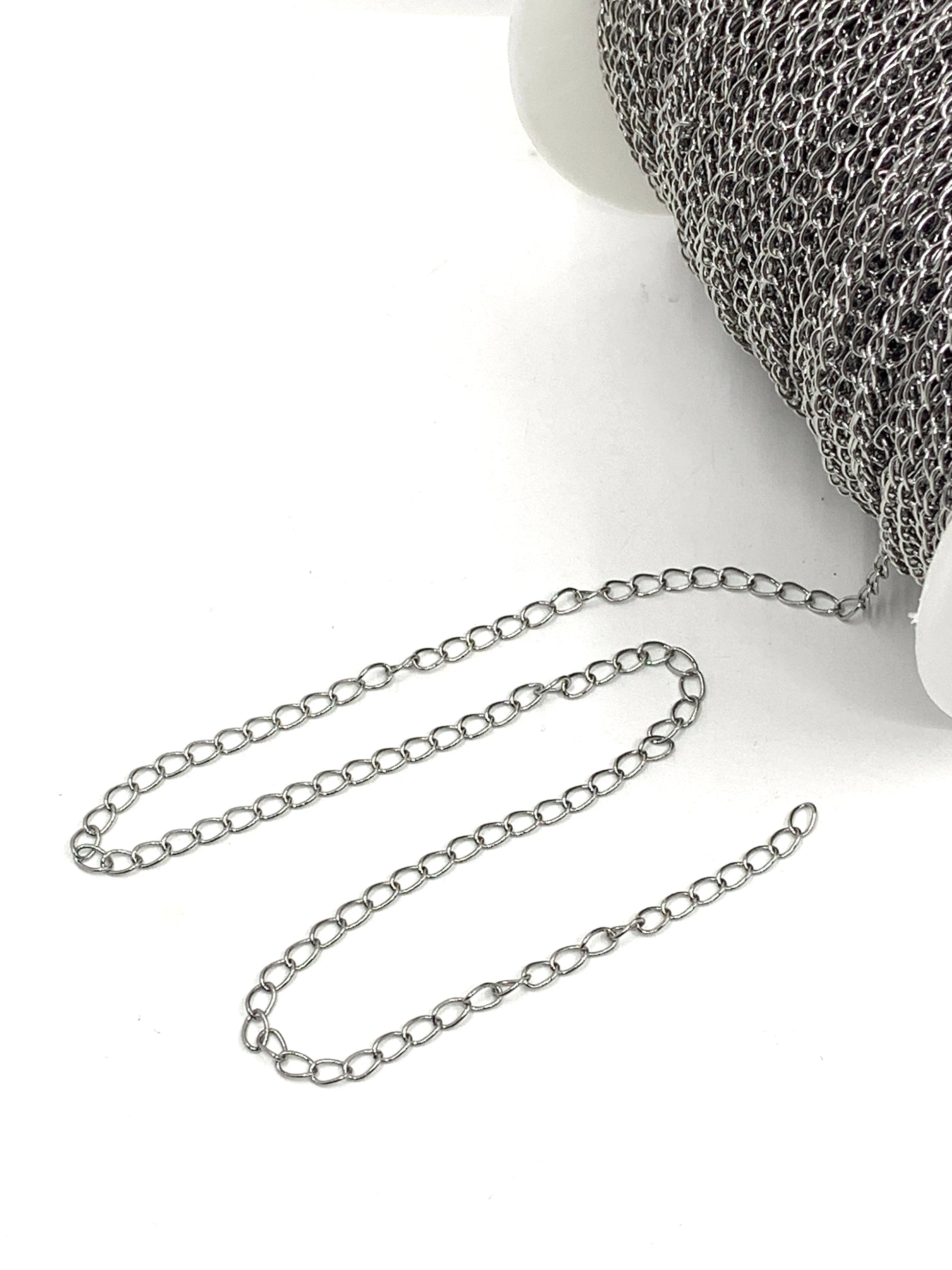 Silver Unfinished Curb Chain for Extension