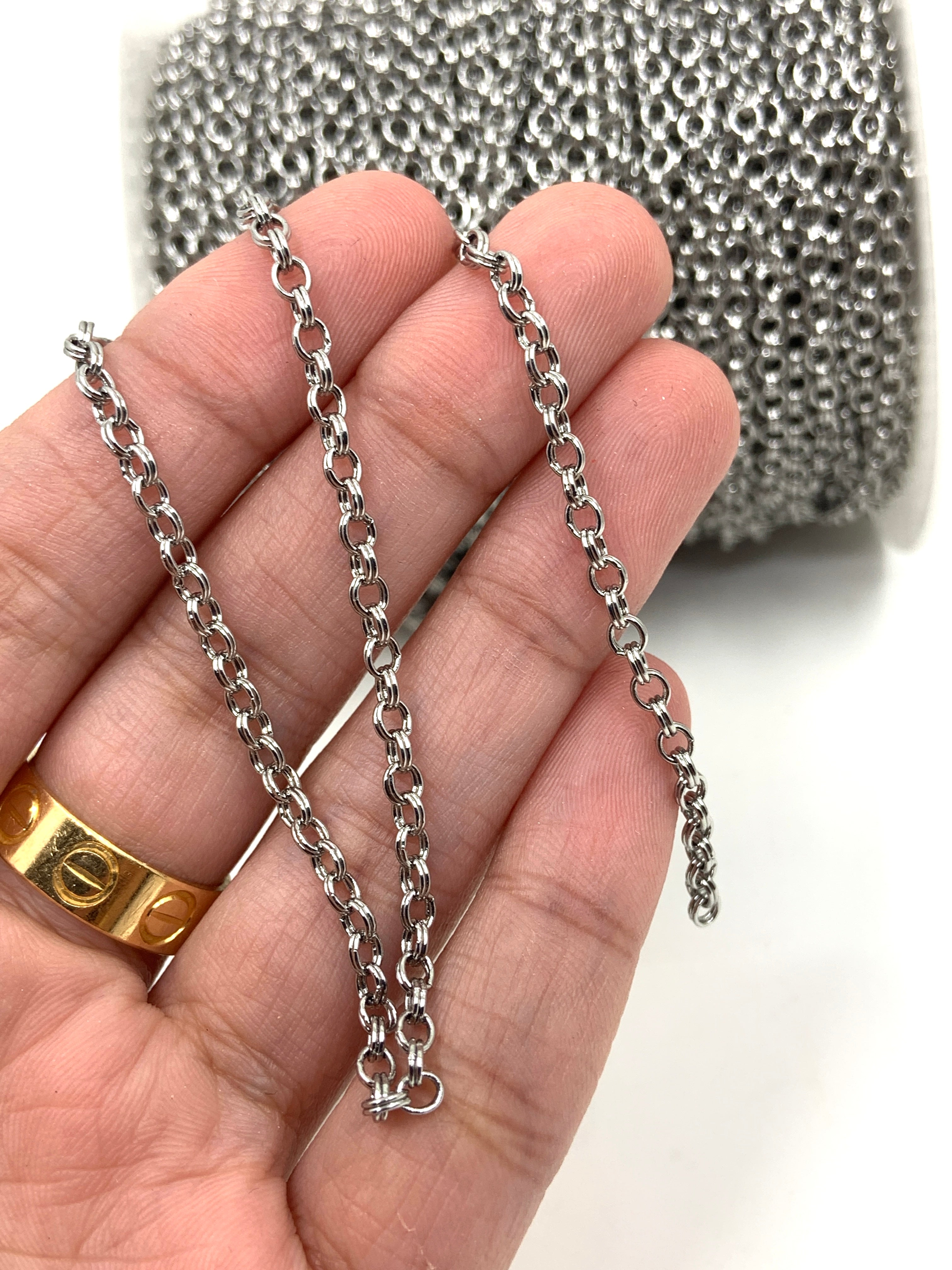 Unfinished Double Rolo Chain in silver