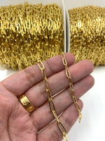 Gold paperclip chain in 2 sizes