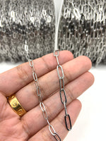 Rhodium paperclip chain in 2 sizes