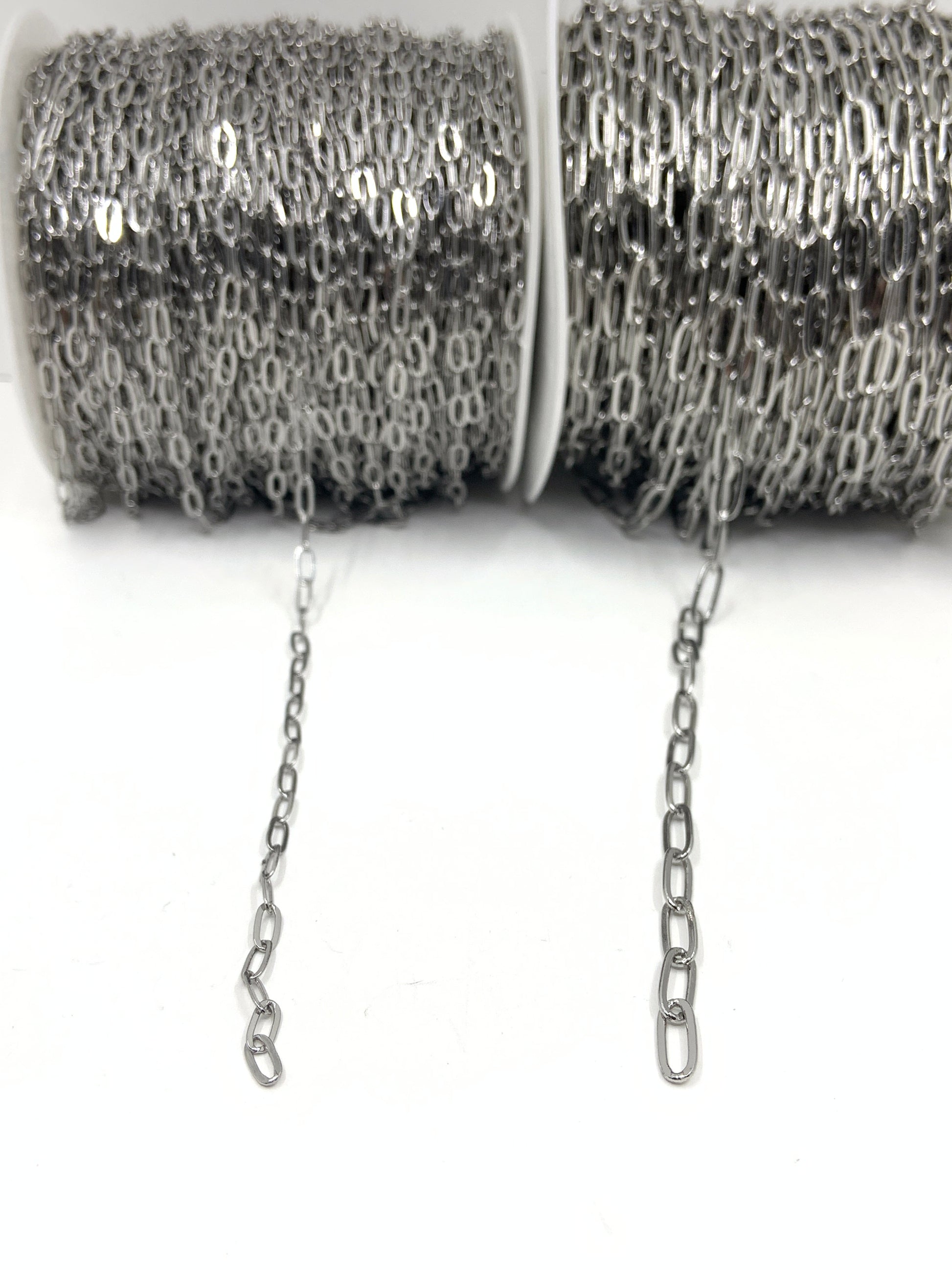 Jewelry making rhodium paperclip chain