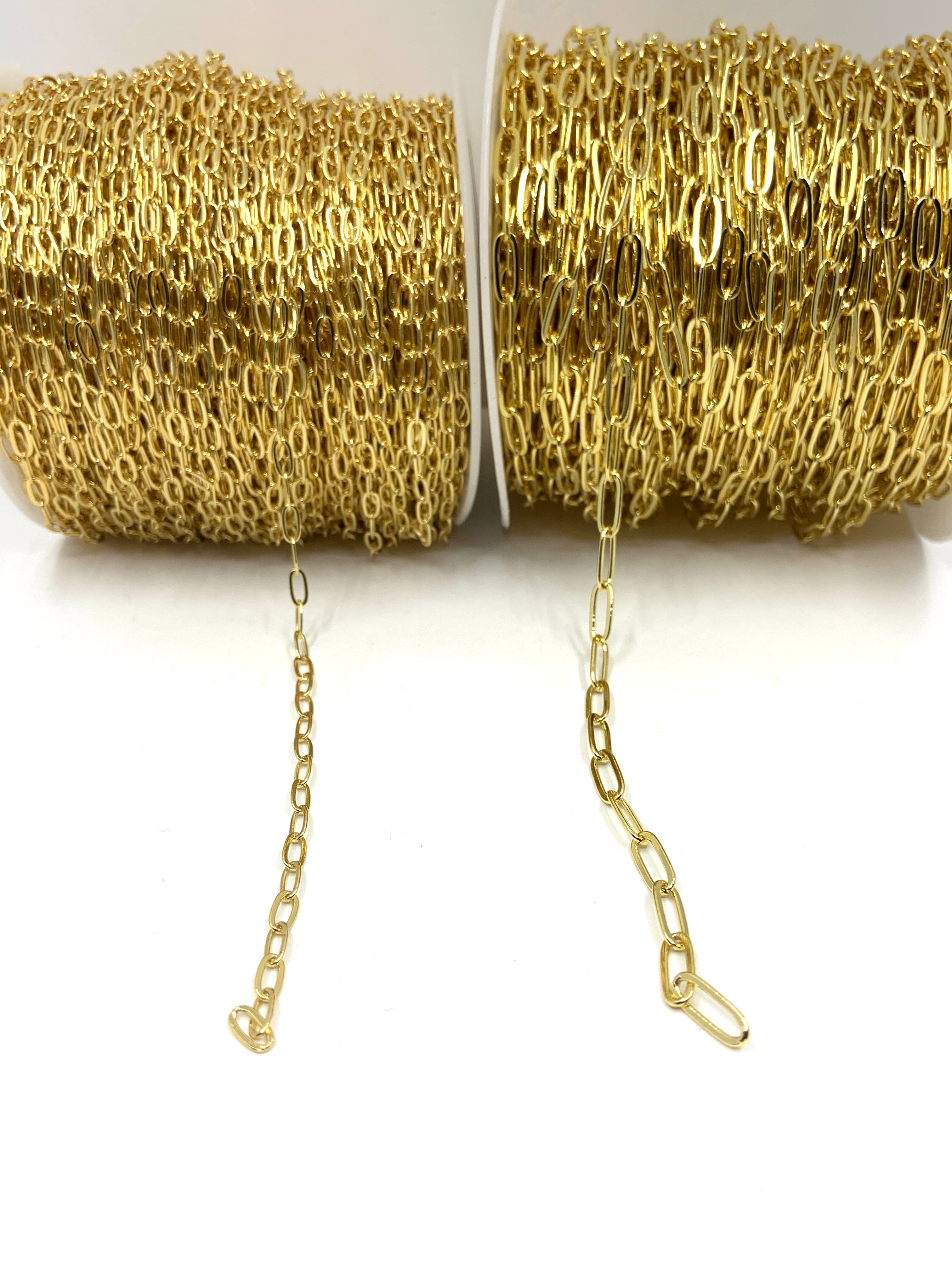 Jewelry making gold paperclip chain