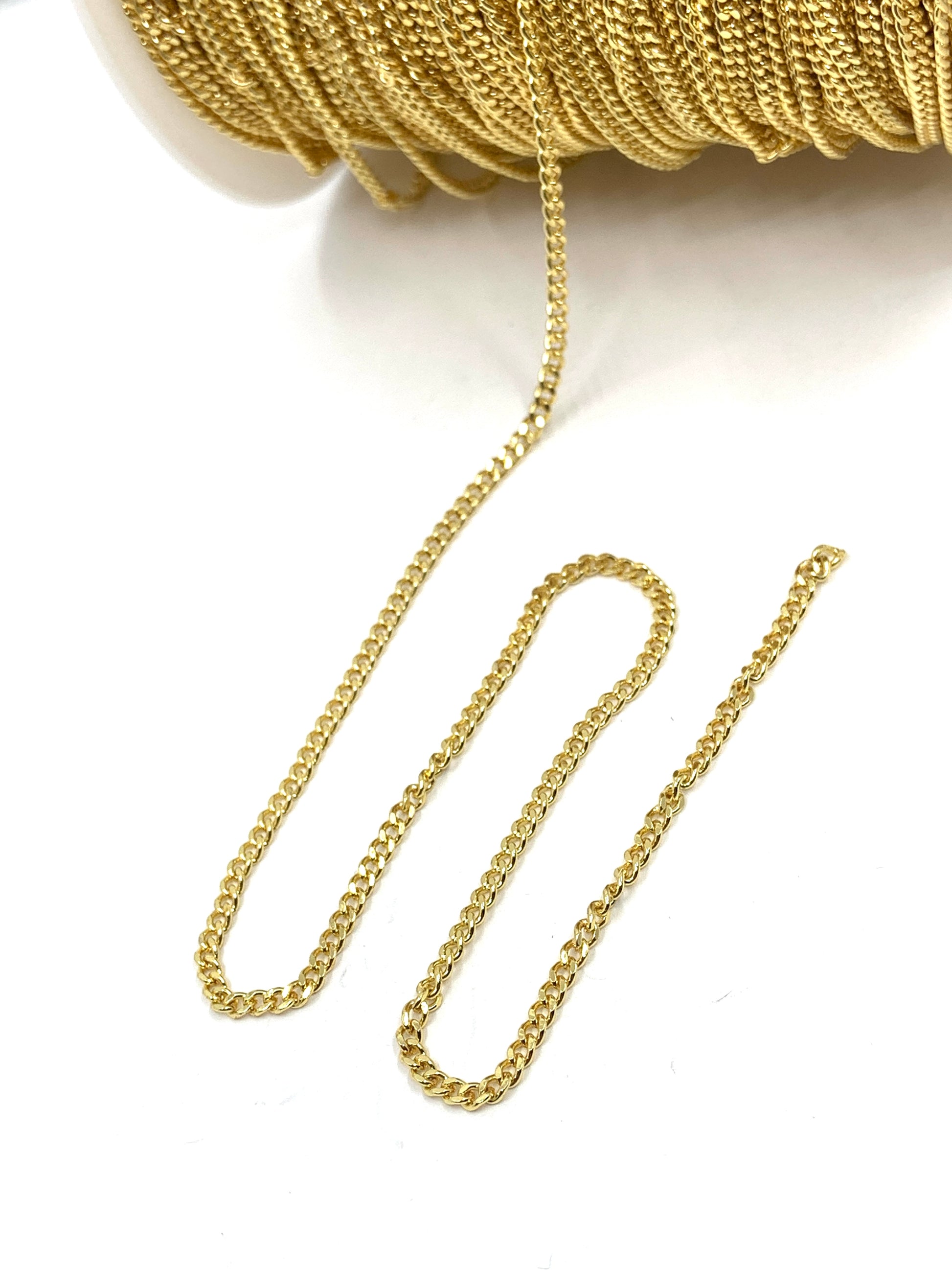 Unfinished Mini Curb Chain gold plated