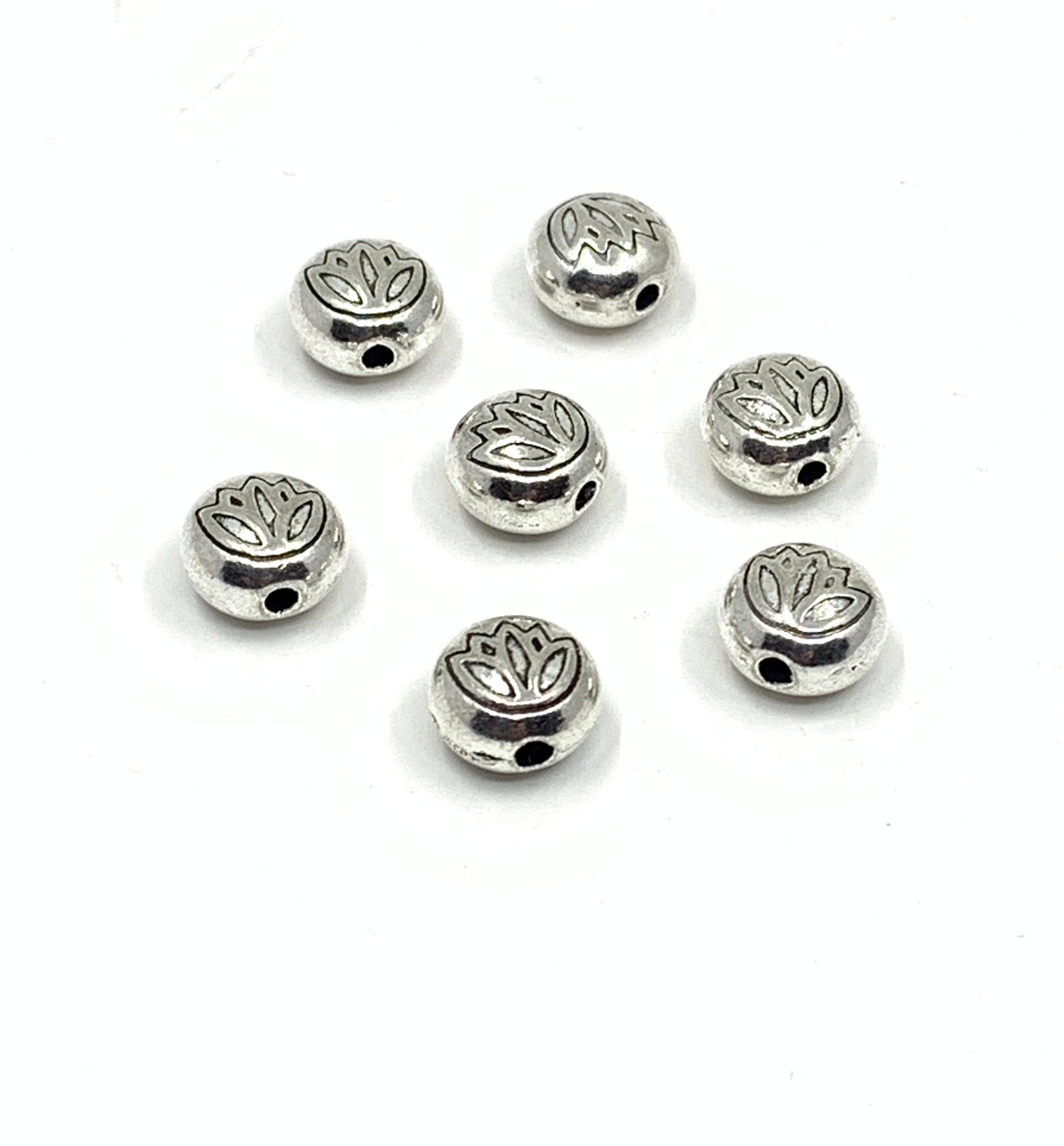 Lotus engraved beads