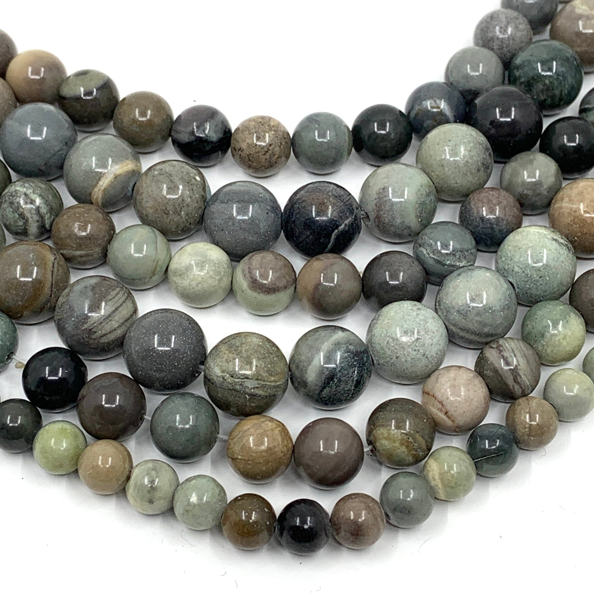 Silver leaf jasper beads 