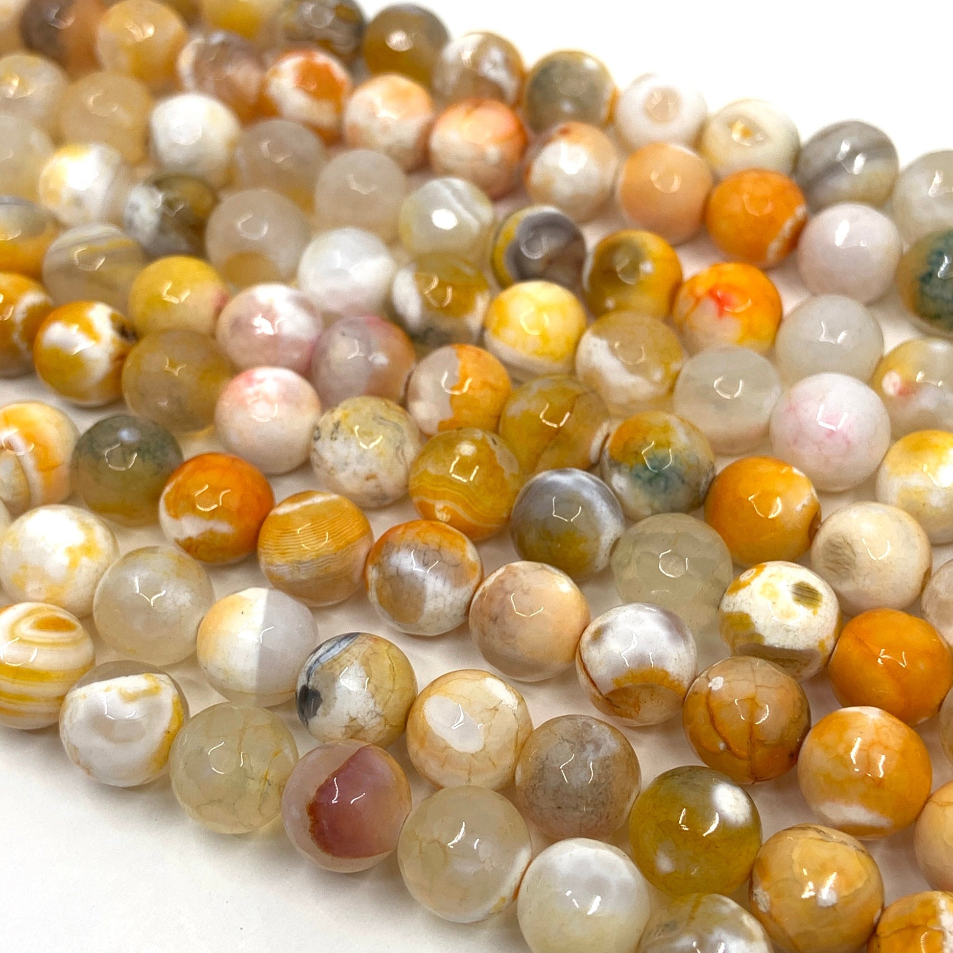 Faceted Round Orange Fire Agate | Bellaire Wholesale