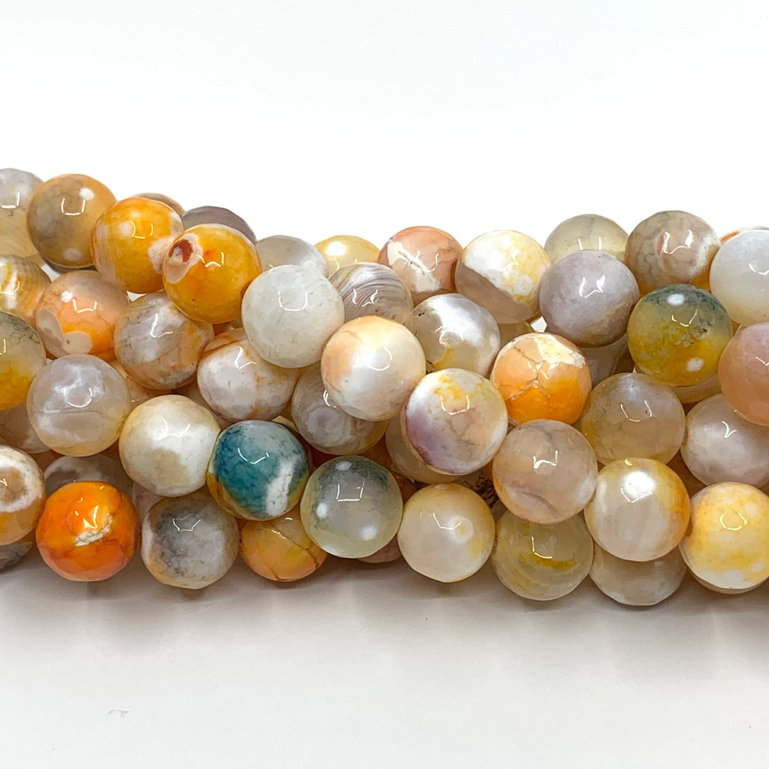Faceted Round Orange Fire Agate | Bellaire Wholesale
