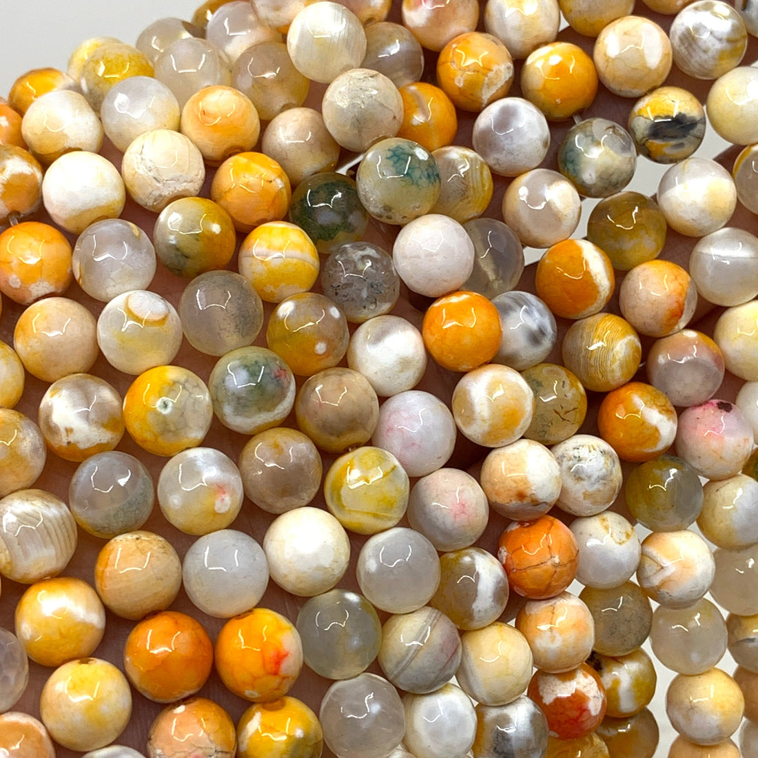 Faceted Round Orange Fire Agate | Bellaire Wholesale