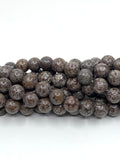 Coffee Snowflake Obsidian Beads