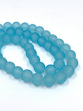 Frosted Blue Glass Beads