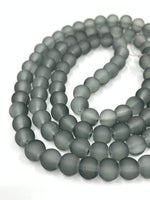 Frosted Gray Glass Beads