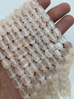 Light Peach Selenite Pill Shape Beads