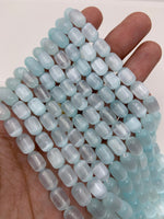 Tiffany Blue Selenite Pill Shape Beads