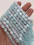 Tiffany Blue Selenite Pill Shape Beads