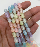 Rainbow Selenite Pill Shape Beads