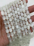 Ivory Mist Pill Shape Selenite Beads