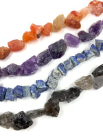 Raw Red Agate, Raw Amethyst, Raw Lapis Lazuli and Raw Smoky Quartz