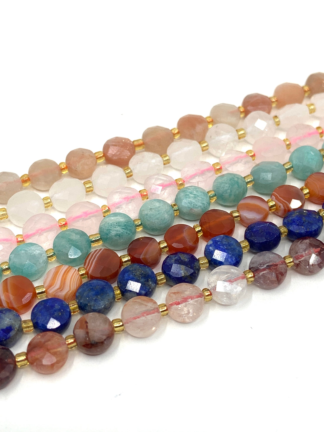 Natural Stone Coin faceted beads