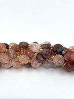 Fire Quartz Coin Faceted Beads