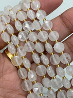 Clear Quartz Coin Faceted Beads