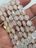 Clear Quartz Coin Faceted Beads