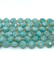 Amazonite Coin Faceted Beads