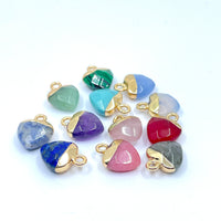 Faceted Gemstone Heart Charms