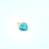 Faceted Synthetic Turquoise Heart Charm