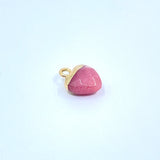 Faceted Pink Coral Jade Heart Charm