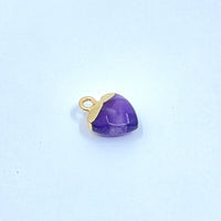 Faceted Amethyst Heart Charm