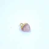 Faceted Rose Quartz Heart Charm