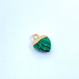 Faceted Malachite Heart Charm