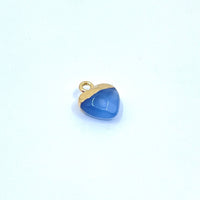 Faceted Blue Agate Heart Charm