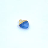 Faceted Blue Agate Heart Charm