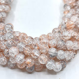Rose gold Crackled Glass Beads