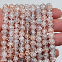 Rose gold Crackled Glass Beads