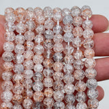 Rose gold Crackled Glass Beads