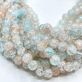 Icy Pastel Crackled Glass Beads