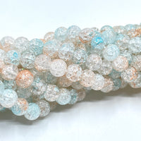 Icy Pastel Crackled Glass Beads