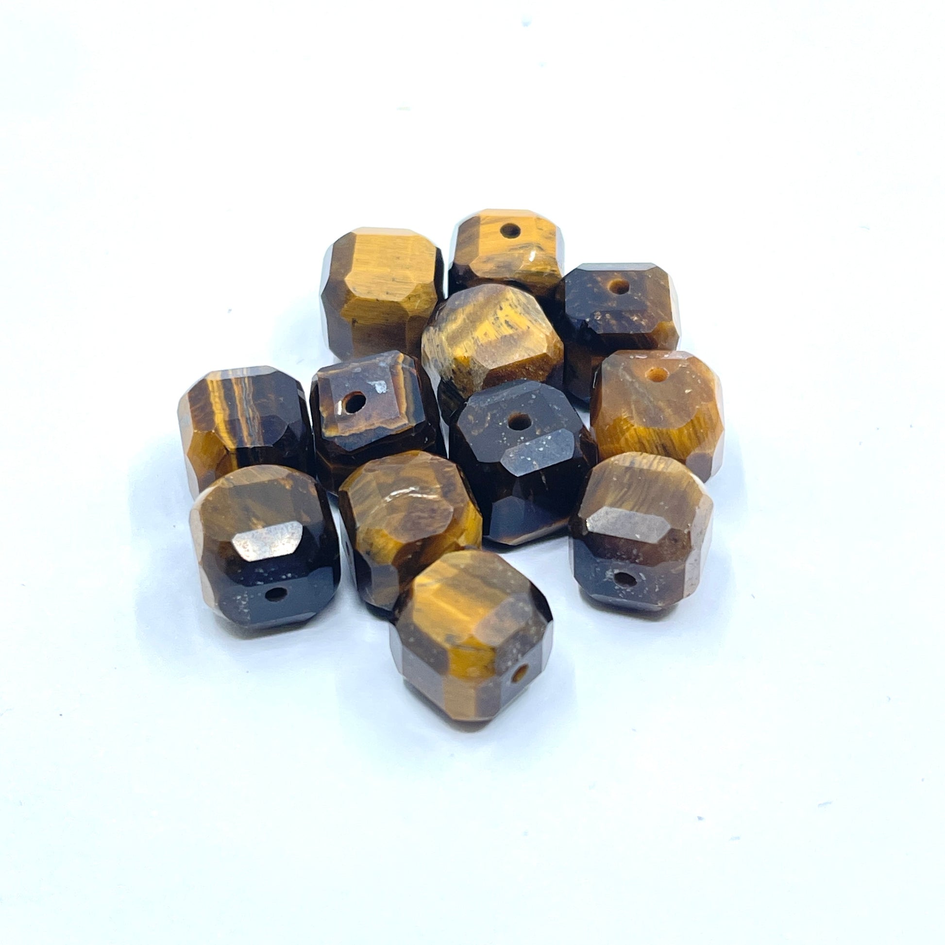8mm Cube faceted tiger eye