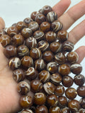 Mocha brown iridescent mother of pearl beads