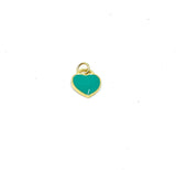 Blue Enamel Charm Sterling Silver Flat Heart Charm