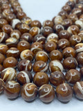 Mocha brown iridescent mother of pearl beads