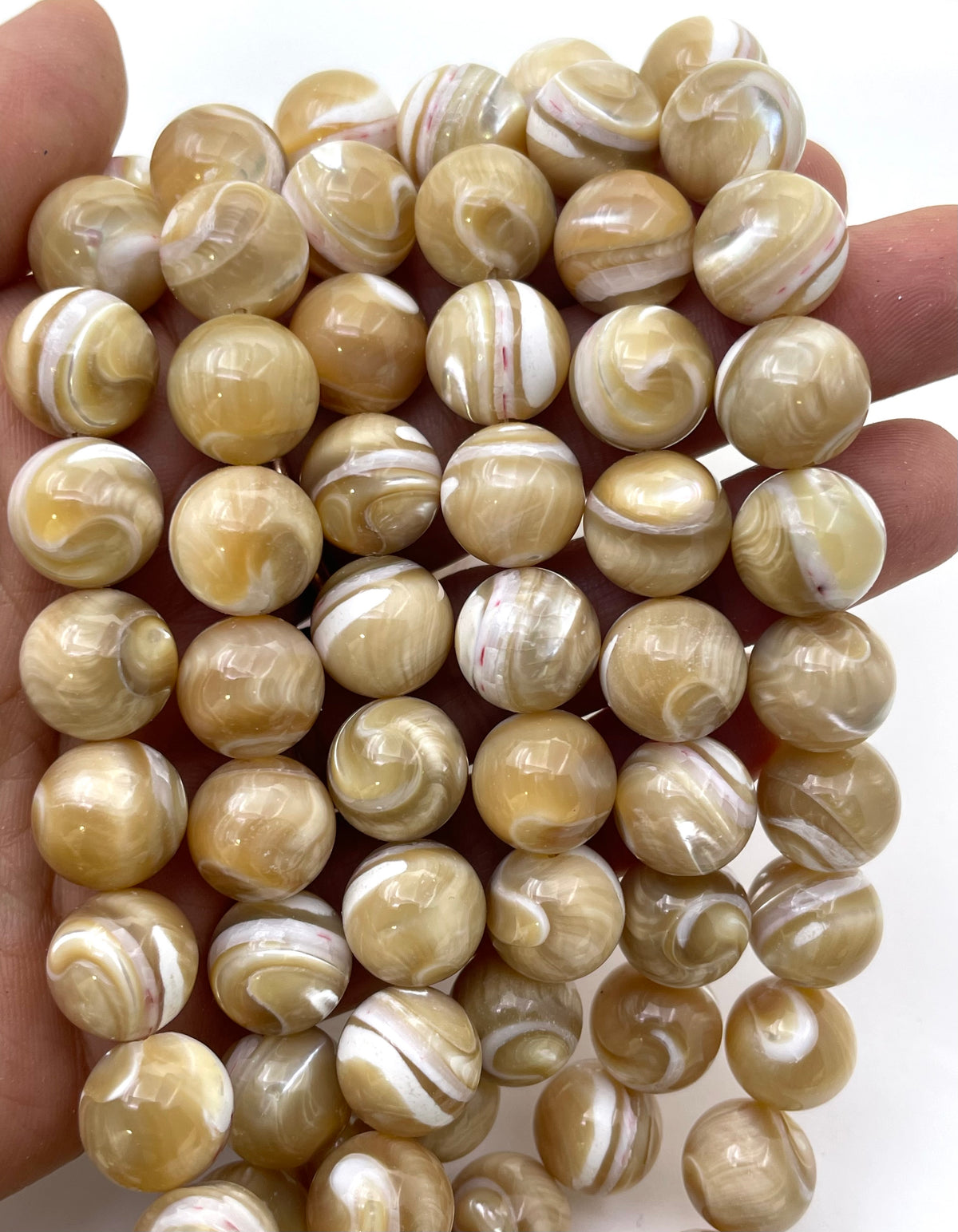 Caramel Mother of Pearl Beads