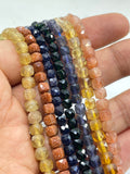 4mm cube faceted beads