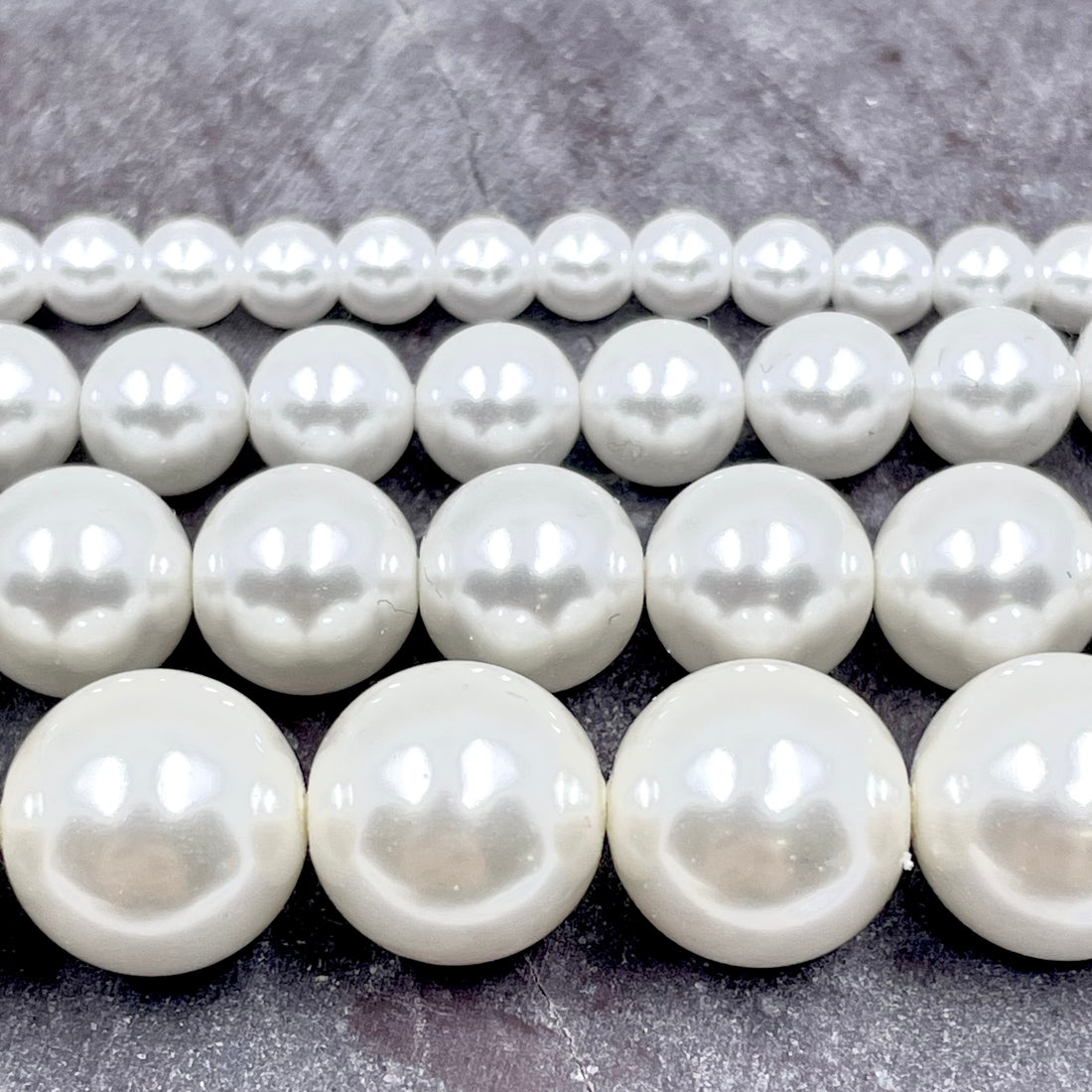 10mm White Shell Pearls | Bellaire Wholesale