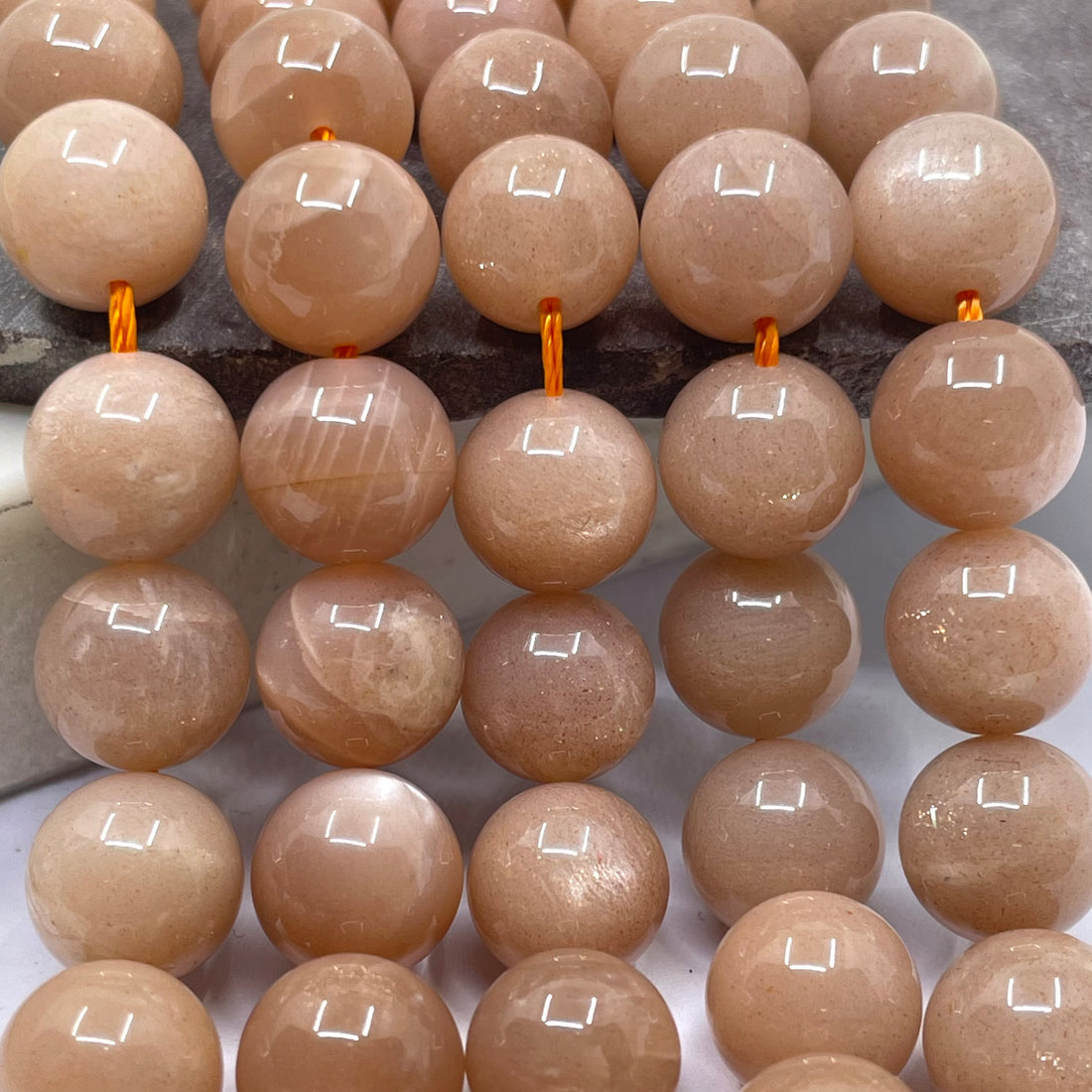 8mm Sunstone Bead