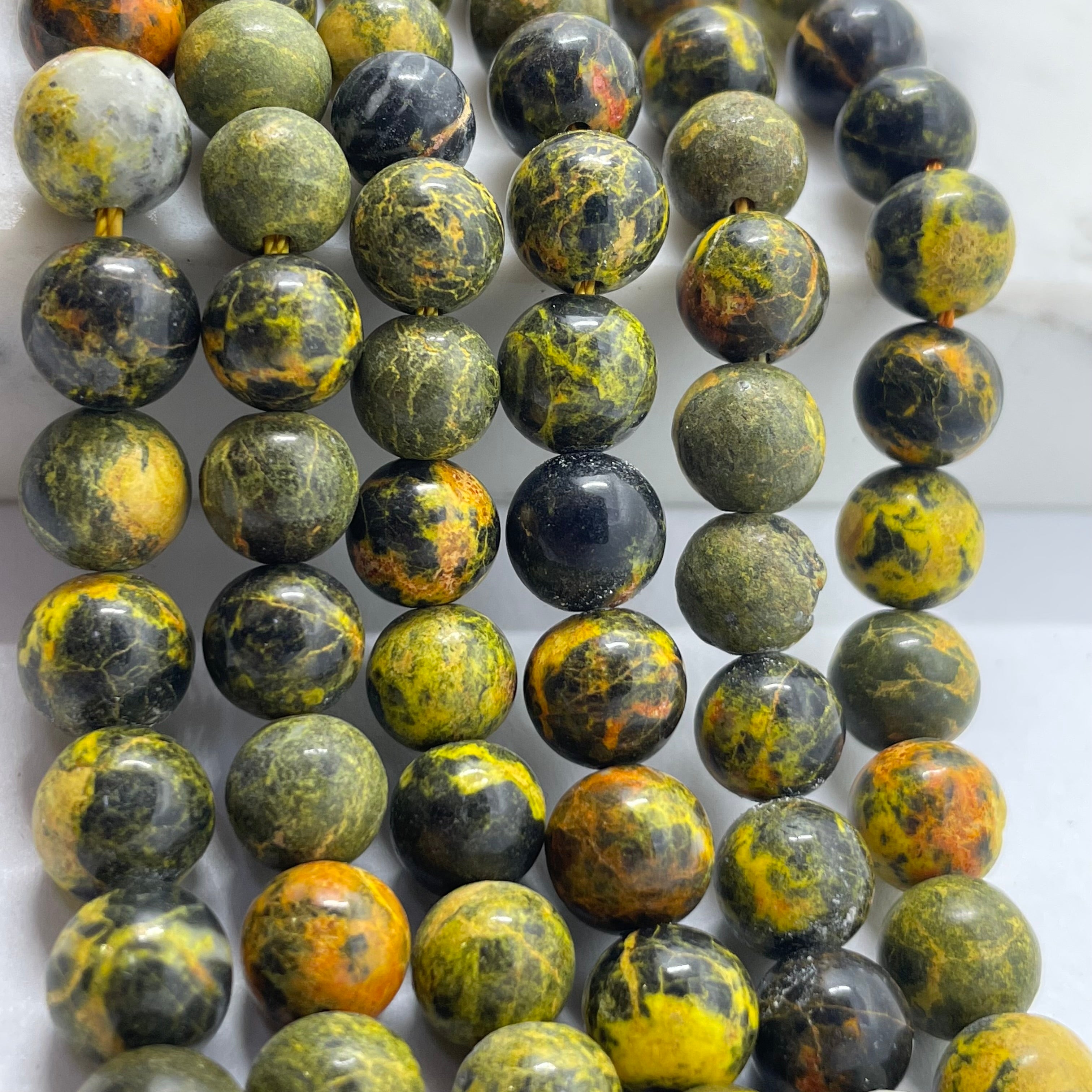 8mm Bumble Bee Jasper Beads ( Half Strand )
