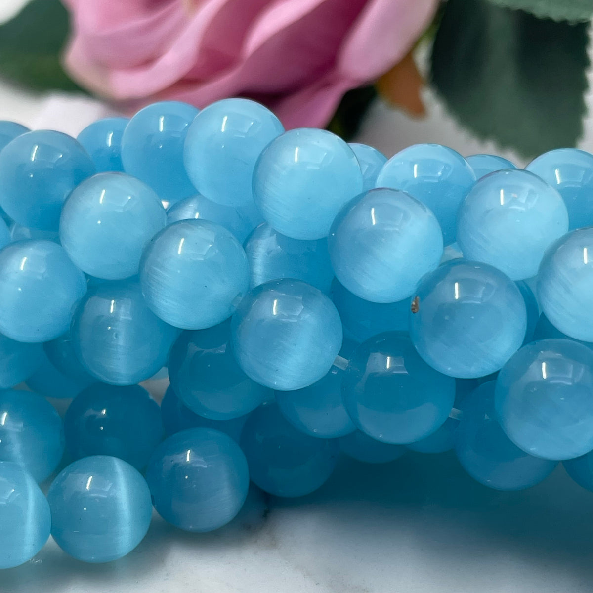 Blue Cats Eye Beads