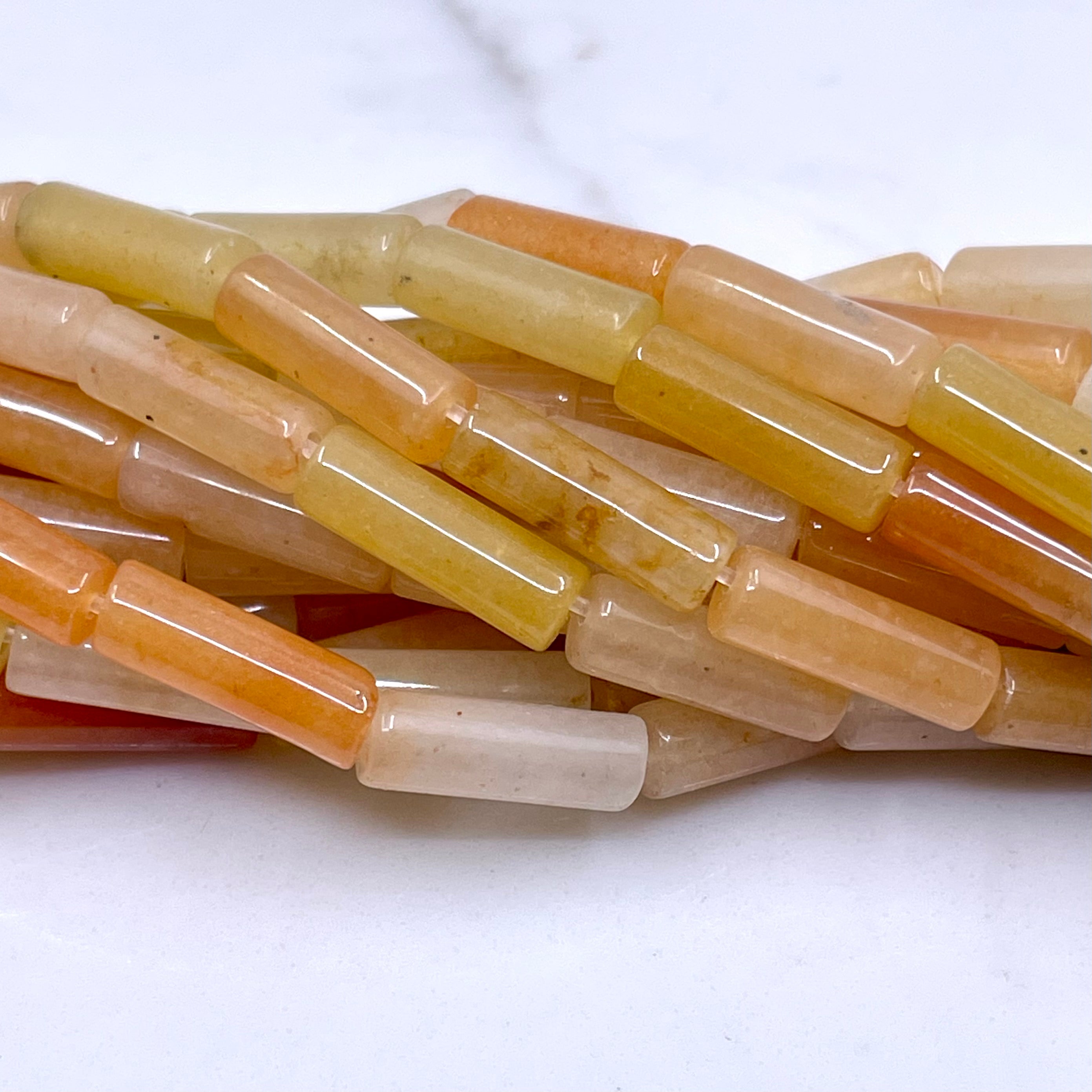 Red aventurine tube beads